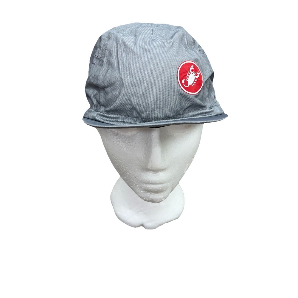 Castelli Men's Tempesta Cycling Cap Hat One Size  Logo Bicycle Outdoor Silver